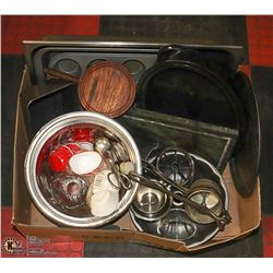 LARGE BOX WITH BAKEWARE INCL. ROASTER,