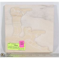 LOOKING TOWARDS THE FUTURE" CARVED INUIT SCULPTURE