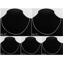 LOT OF 5 NEW 22" SILVER PLATED ROPE CHAINS