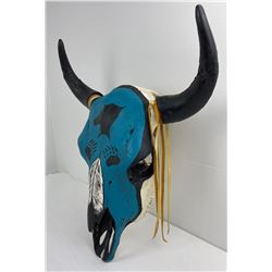 Montana Indian Painted Buffalo Skull David Chase