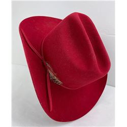Red Chris Eddy Cowboy Hat Size 7 1/8 Made in USA