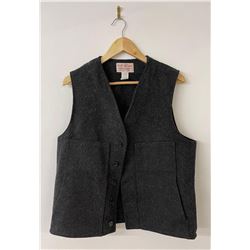 Filson Mackinaw Black Wool Vest Size 40