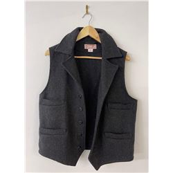 Filson Mackinaw Black Wool USA Vest Size M