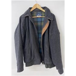 Woolrich USA Plaid Lined Black Wool Jacket Coat