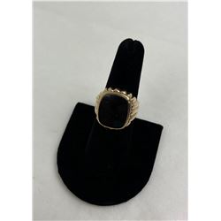 Men's Black Onyx 10k Gold Ring 8.28 Grams