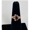 Image 2 : Pearl and Garnet 10k Yellow Gold Ring 2.46 Grams