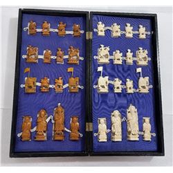 Antique Camel Bone Chinese Chess Set