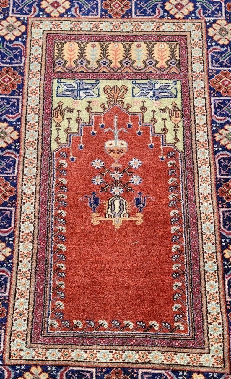 Antique Anatolian Turkish Prayer Rug 35" by 60"