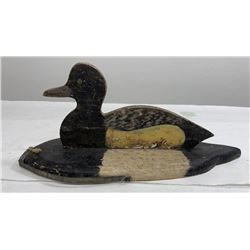 Primitive Wood Flat Sided Bluebill Duck Decoy