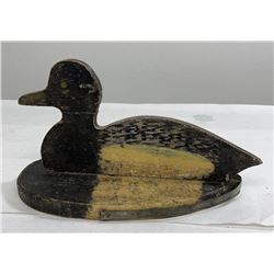Primitive Wood Flat Sided Bluebill Duck Decoy