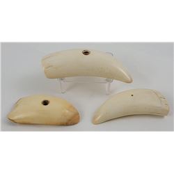 Antique Inuit Whales Teeth Cane Handles