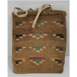 Antique Nez Perce Indian Woven Corn Husk Bag