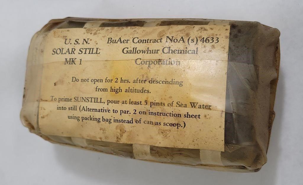 WW2 US Navy Pilot Solar Stills - Life Raft Kits
