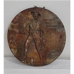 WW1 Victory Liberty Loan Cast Iron Doughboy Plaque