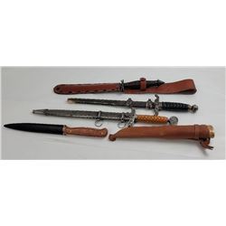 Lot of 5 Knives German Swedish Reproduction