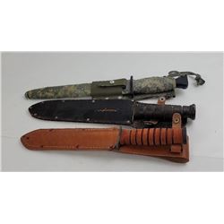 3 Knives Bayonets Victorinox Ontario Camillus
