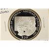 Image 1 : 2000 LIBERIA SILVER PROOF $20 LOUISIANA PURCHASE