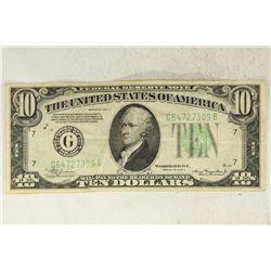 1934-A $10 FRN'S GREEN SEAL