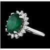 5.73 ctw Emerald and Diamond Ring - 14KT White Gold