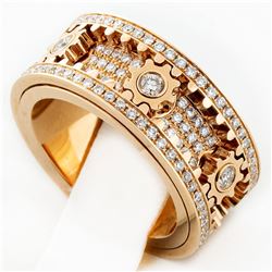 New 18K Rose Gold 2.75 ctw Spinning Gear Diamond Ring