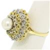 Image 2 : Handmade 18kt Yellow and White Gold Akoya Pearl Cocktail Ring