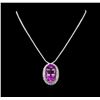 Image 1 : 14KT White Gold 71.43 ctw Kunzite and Diamond Necklace