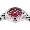 Image 3 : Rolex Ladies Stainless Steel Red Diamond Lugs & Sapphire Datejust Wristwatch