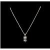 Image 2 : 14KT White Gold 0.77 ctw Diamond Pendant With Chain