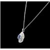 Image 3 : 14KT White Gold 3.57 ctw Tanzanite and Diamond Pendant With Chain