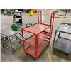 Image 2 : RED METAL MOBILE 3 TIER, 3 STEP INDUSTRIAL PRODUCT CART