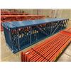 Image 2 : 10 BAYS OF BLUE 20' REDIRACK INDUSTRIAL PALLET RACKING WITH 3,  8' SHELVES PER BAY