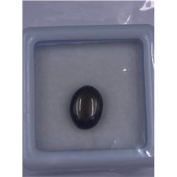 BLACK STAR 6 RAYS SAPPHIRE 3.41CT, 9.6 X 7.2 X 4.2MM, COLOR BLACK, OVAL SHAPE, CLARITY OPAQUE,