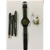 Image 1 : TIMEX EXPEDITION INDIGLO WRW 50M WRIST WATCH & PENS