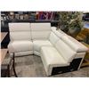 Image 2 : 3 PIECE WHITE LEATHER ELECTRIC RECLINING PARTIAL SECTIONAL WITH ADJUSTABLE HEADRESTS