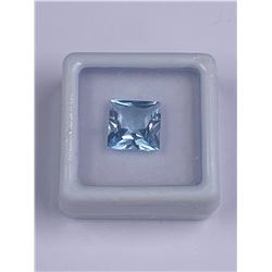 BLUE TOPAZ 4.97CT, 9.8 X 9.6 X 5.7MM, COLOR BLUE GREEN, SHAPE RADIANT CUT, CLARITY VVS-IF, LUSTER