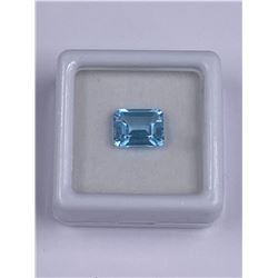ELEGANT BLUE TOPAZ 2.85CT, 9.00 X 7.00MM, COLOR BABY BLUE, SHAPE EMERALD CUT, CLARITY EYE CLEAN,