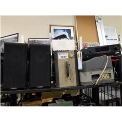 2 MISSION SPEAKER, SONY A/V RECEIVER MODEL STR-HD100, VINTAGE SPEAKERS, DEBIT TERMINALS, RADIO, ETC