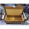 Image 2 : WOODEN STORAGE BENCH (37.5"L X 19"D X 36"H)