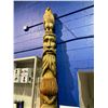 Image 2 : CARVED AND PAINTED TOTEM POLE, THE BIRD MAN AND LION ARE SAID BY THE CARVERS FAMILY TO REPRESENT