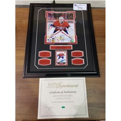 FRAMED & SIGNED WITH COA PHOTO OF CAREY PRICE WITH UPPER DECK HOCKEY CARD