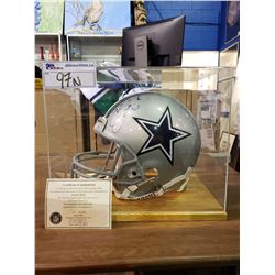 SIGNED & IN CASE WITH COA EMMITT SMITH OF THE DALLAS COWBOYS full size NFL HELMET