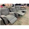 Image 1 : GREY CLOTH RECLINING SOFA & CHAIR