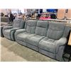 Image 2 : GREY CLOTH RECLINING SOFA & CHAIR