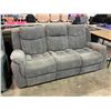 Image 3 : GREY CLOTH RECLINING SOFA & CHAIR