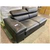 Image 1 : BLACK PARTIAL LEATHER SOFA