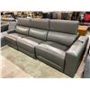 Image 1 : BROWN PARTIAL ELECTRIC RECLINING LEATHER SOFA