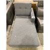 Image 1 : GREY CHAISE LOUNGE PARTIAL SECTIONAL SOFA