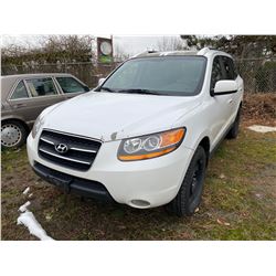 2009 HYUANDAI SANTA FE, WHITE, 4DRSW, GAS, AUTOMATIC, VIN #5NMSH73E79H326120, 184,192KMS, Item Detai