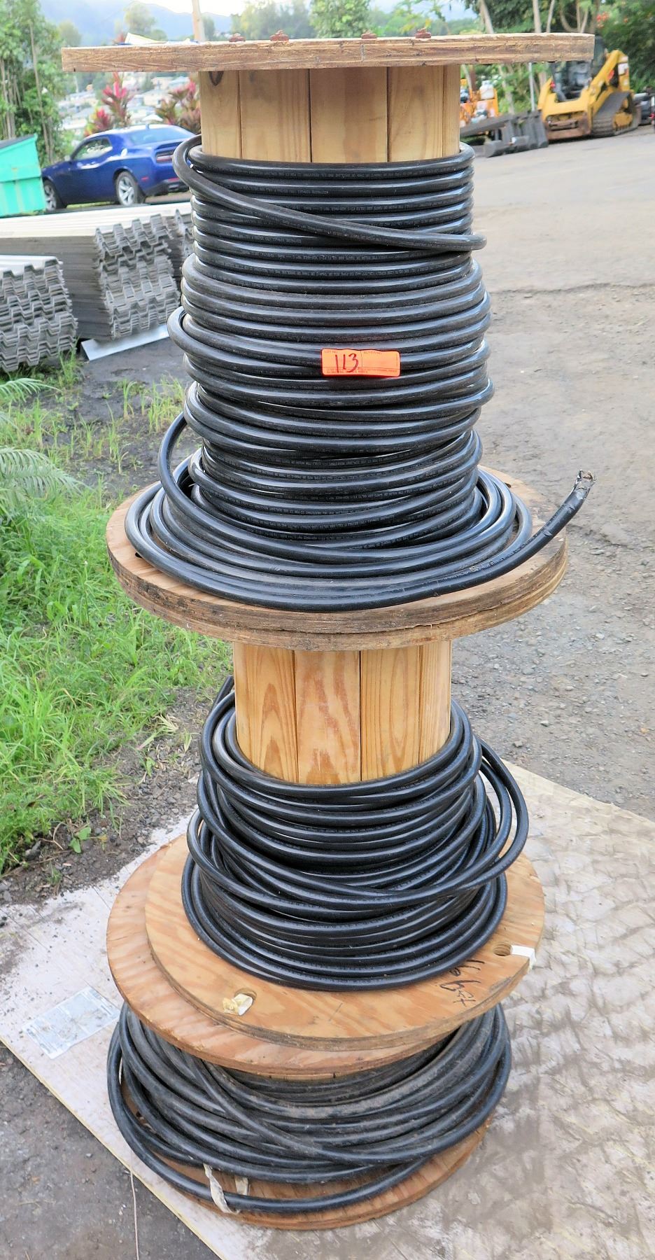 Simpull Spools Qty 3 Wooden Spools Southwire Black SIMpull TWN75 600 Cable