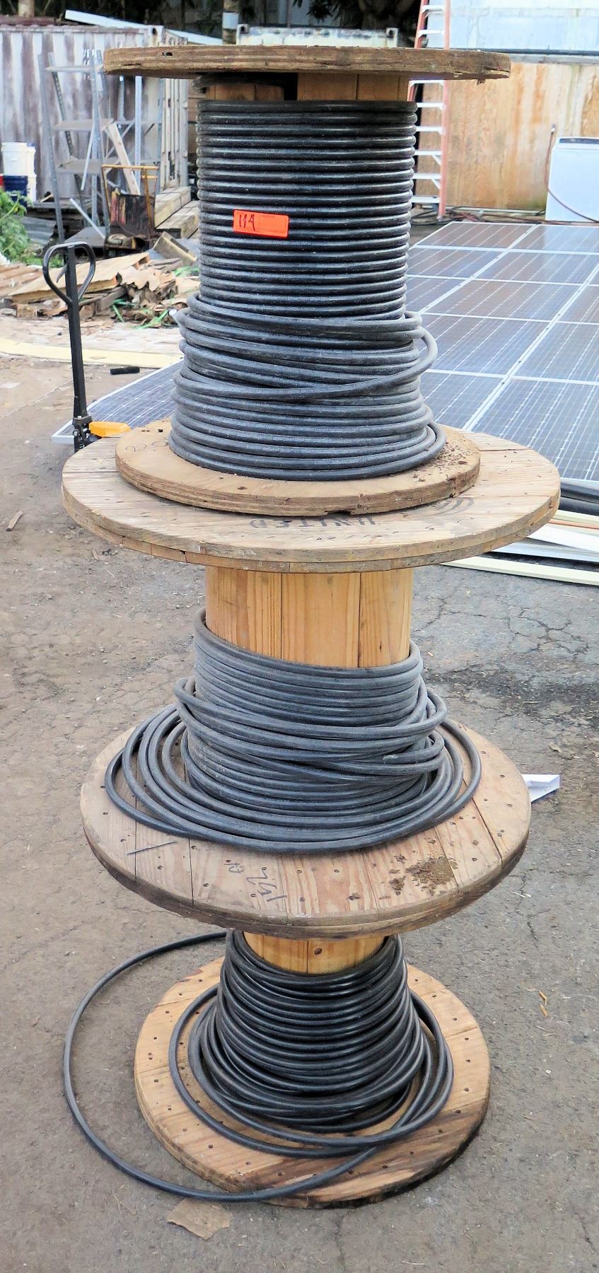 Simpull Spools Qty 3 Wooden Spools Southwire Black SIMpull THHN Cable